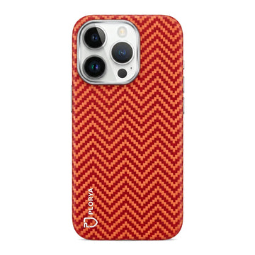 Plorya Orange M Pattern Aramid Fiber Case