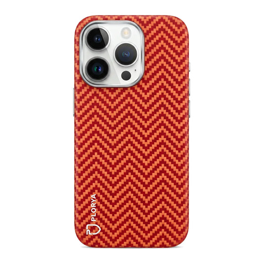 Plorya Orange M Pattern Aramid Fiber Case